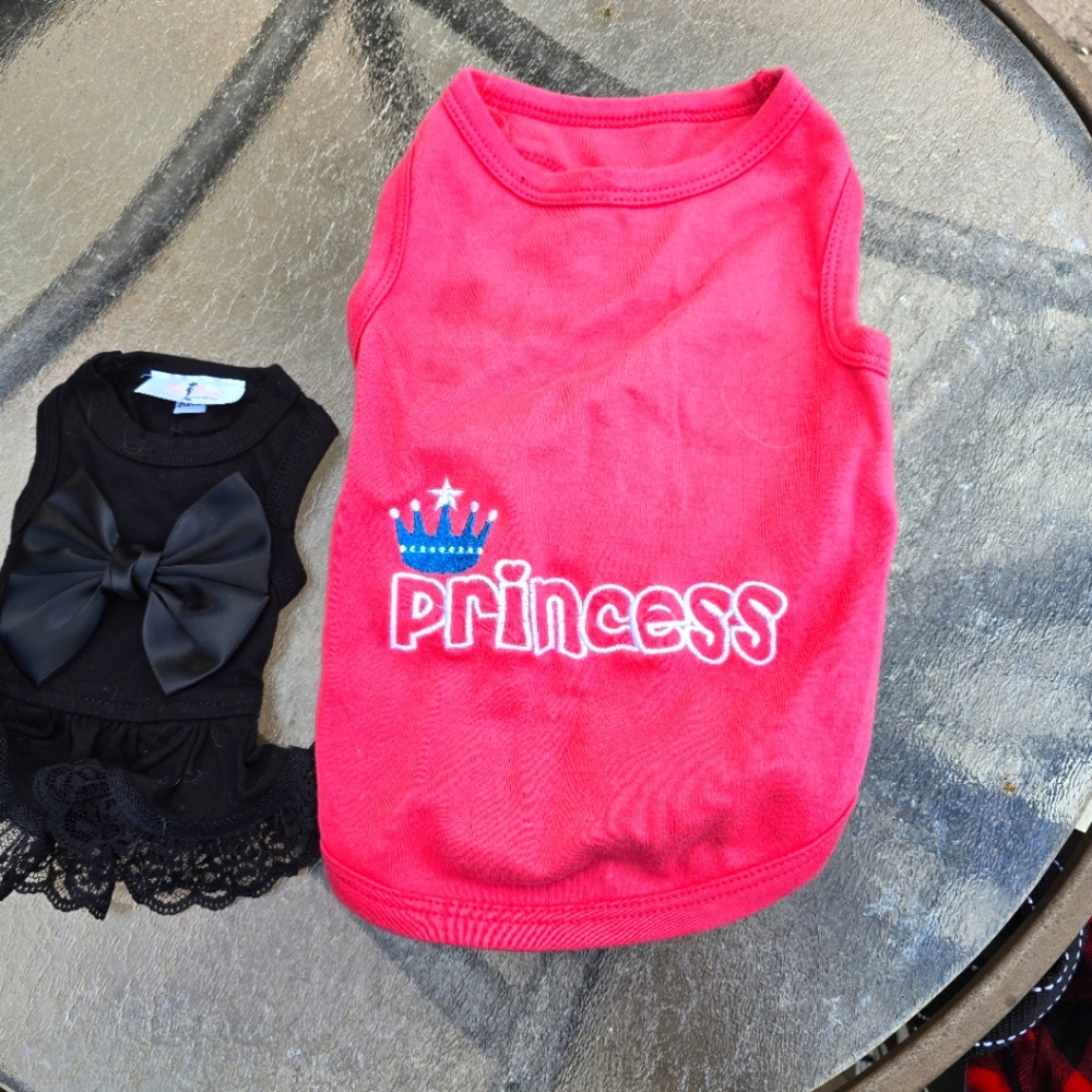 Large dog  pink princess t-shirt